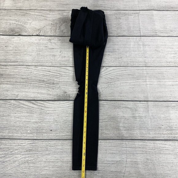 Express High Rise Legging Women Size 2 Short Distressed Denim Pants - Stretch - Picture 13 of 14